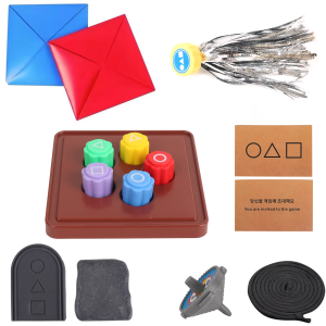 Squid Game Grab Stones Toys Set Fun Dice Gongs Chess Games Stress Relief Training Toy Parent-child