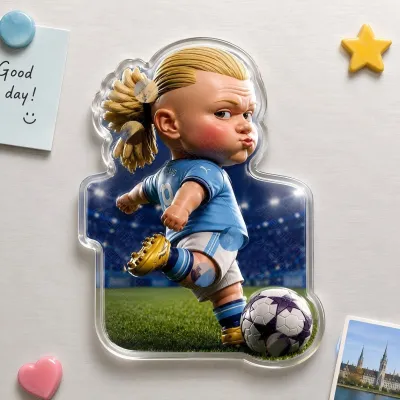 clu Erling Haaland Refrigerator Magnet Magnetic Cartoon Creative Football Player Home Decoration ulc