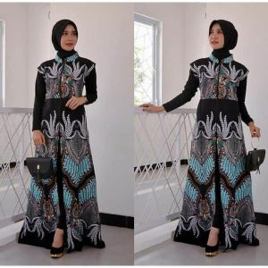 Longcardy Batik Kardigan long dress Model Tanpa Lengan Long Cardigan Outer Katun C