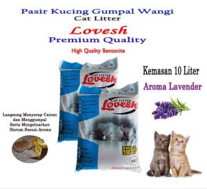 Promo 10 Liter LOVESH Premium Cat Litter Pasir Kucing Gumpal Wangi / penghilang bau kandang