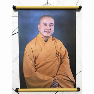 Tranh  Thầy Pháp Hòa Treo tường in trên vải - Nẹp Nhựa treo tường trang trí kích thước 20x30 cm - 30x40 cm