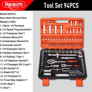 REAIM 82 Pcs Tools Socket Wrench Set for Motorcycle Car Tool Box Set Original Auto Repair Tools Kit