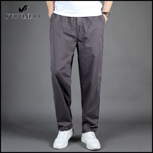 FUGUINIAO Casual long pants solid color stretch waist with zip stretch waist pants solid color cargo solid color fashion long pants solid color pants large siz (M-6XL)