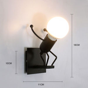 Nordic Modern E27 LED wall lamp iron child sconces light indoor lighting home decor bedroom living room kitchen study decoration