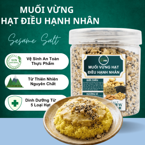 Muối Vừng Hạt Điều Hạnh Nhân The MĐ Mix 6 Loại Hạt Cao Cấp Hạt Điều Hạnh Nhân Bí Xanh Mè Đen Hộp 250g