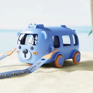 Botol Air Minum 500ml Anak Sekolah Mobil Mobilan Karakter Bus Beruang Anti Tumpah Cipung Viral Lucu Termos Thermos Mug