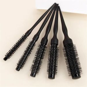 BAIXL Black Round Barrel Hair Comb Nylon Comb Aluminum Tube Hair Styling Hair Brush Barber Accessories Professional Cylinder Curly Hair Comb