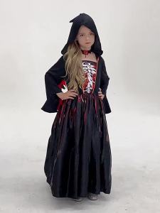 New Halloween childrens cos Witch costume for girls Halloween cosplay Horror Costume Role Play