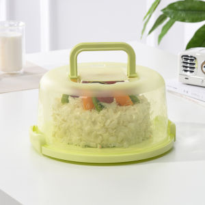 ที่ยกเค้ก JustLiving พร้อมที่จับพับได้กล่องตู้โชว์เค้กใสแบบพกพากล่องพร้อมฝาปิดใช้ซ้ำได้สำหรับเค้ก/พาย/คุกกี้/ถั่ว/มัฟฟิน/คัพเค้กขนาด6-8นิ้ว