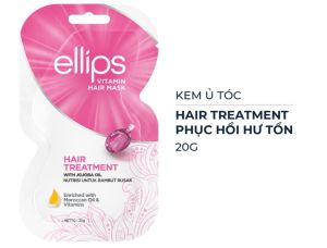 Kem Ủ Tóc Ellips Phục Hồi Hư Tổn Giúp Tóc Chắc Khỏe Giữ Màu Tóc Nhuộm Óng Ả Mềm Mượt (18g20g)