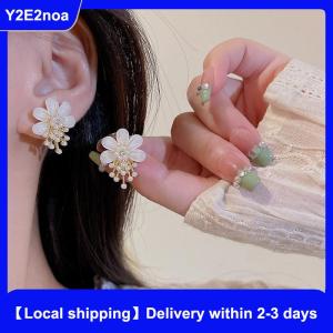 【Local shipping】 Fashion Flower Tassel Drop Earrings For Woman Wedding Jewelry Party Accessories