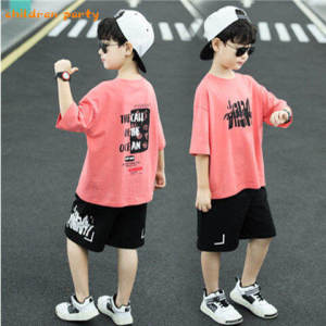 《302》Angugu cotton Boy Suit 2025 New Summer Childrens Short-sleeved Shorts Big Boy Boy Imitation Cotton and Linen Two-piece 3 To 4 To 5 To 6 To 7 To 8 To 9 To 10 To 11 To 12 Year Old Sando Blouses T-shirt for Boys Kids Terno for Teens Sa