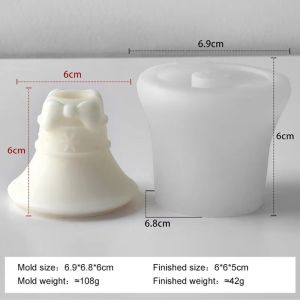 MIRELAE Silicone Khuôn nến hình trụ dài Bộ sưu tập Giáng sinh Tự làm Khuôn silicon Độc đáo Thiết kế rỗng Nến thơm hình ông già Noel và người tuyết. Vật tư sản xuất