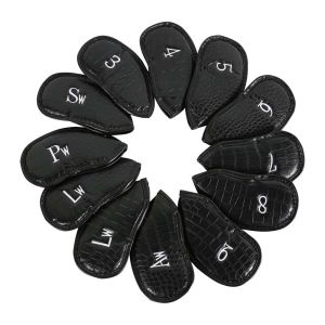 MUQZI Golf Putter 12Pcs/Set Embroidery Number Accessories PU Leather Protector Case Iron Wedge Protector With Number Design Protective Cover Golf Iron Headcover Golf Headcovers Golf Club Cover Golf Head Cover
