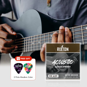 Acoustic Guitar Strings RIXTON Guitar Strings - AS10 - Rich Full Tonal Spectrum - For 6 String Guitars - 12-53 Light with free 2pcs Guitar Pick Random