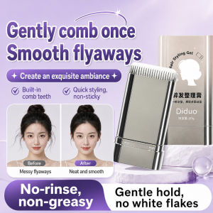 Long-Lasting Anti-Frizz Styling Balm Hair Wax Comb Anti-Blow Hair Finishing Stick Styling Paste Sleek Look Hair Wax Strong Hold Flyaway Tamer For Women Girls