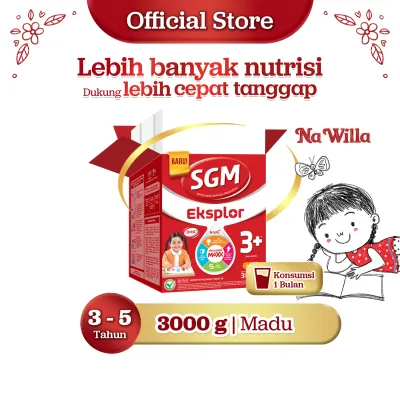 SGM Eksplor 3+ dengan IronC Susu Pertumbuhan Rasa Madu 3000gr - Untuk Usia 3-5 Tahun