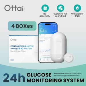 Ready stock🇲🇾Ottai M8 CGM Continuous Glucose Monitor 4 Sets No Finger Pricking Glucose Meter Glucose Monitoring Kit