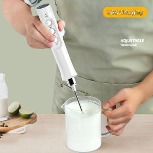 3 In 1 Milk Frother Electric Foam Maker Egg Beater Mixer Wireless Portable Rechargeable High Speeds Coffee Frothing Wand 电动奶泡器打蛋器打泡器搅拌器 无线充电