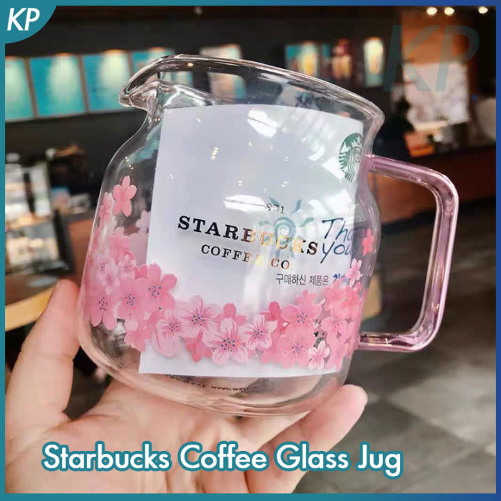 Starbuck Mug Glass Cup 570ml Large Capacity Coffee Glass Jug Pink Sakura Coffee Cup Milk Cup