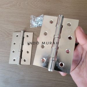 Engsel Jendela Pintu Rumah Lemari Kayu 4" Inch Chrome Bahan Besi plat tebal