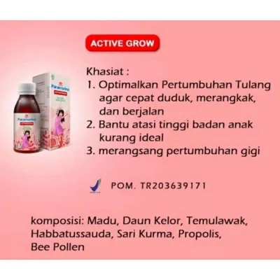 Paramorina 5 Varian : UpbraininaActivegrow Obp Pickyeater Paracana madu nutrisi dan perkembangan otak berbahan dasar vitamin herbal madu & pegagan Solusi herbal yang ampuh atasi masalah nafsu makan anak-anak usia 1-12 tahun yang terbuat dari Madu