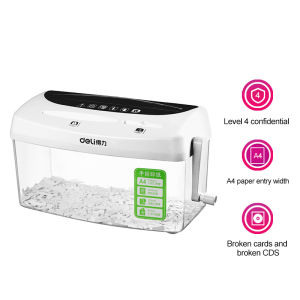 Deli Office Desktop Mini Paper Shredders Manual Hand Paper Shredder Machine 9935