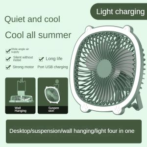 SG【READY STOCK】 LED Table Fan Desktop Fan 30dB Silent Table Fan 3 Speed Desktop Fan Strong Wind Clip fan Hanging fan Rechargeable Air circulation fan