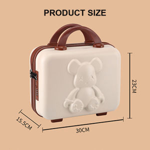 14 inch 3D GẤU vali mini Túi du lịch phim hoạt hình Hộp Mỹ phẩm túi xách mật khẩu trẻ em vali hành lí Quà Tặng hồng vàng trắng