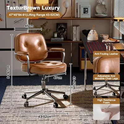 Rarus Vintage Accent Chair One Hand Lift Desk Chair Height Adjustable Swivel Chair Small Space Chair