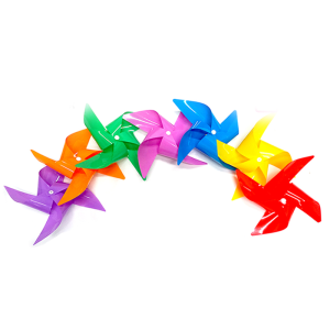 100Pcs Multicolor Plastic Pinwheels Fiesta Flag Birthday Party Grand Opening Decoration