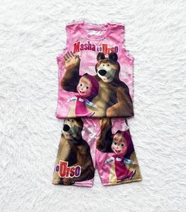 Kids jersey terno for girls 2-7yrsold masha and bear