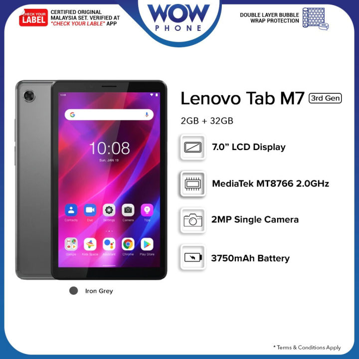 READY STOCK] Lenovo Tab M7 3rd Gen (2GB RAM 32GB ROM) Supported