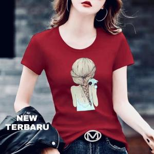 BAYAR DI TEMPAT(COD)-Kaos Oblong Wanita Sakira 0050 Distro Cewek Atasan Kekinian Murah Lengan Pendek Tumblr Tee Casual T-shirt Cotton Combed Tshirt Pakaian Olahraga Santai Remaja Dewasa Abg