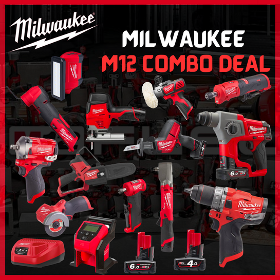 Milwaukee M12 Combo Deal / Milwaukee Combo Set / Power Tools Set ...