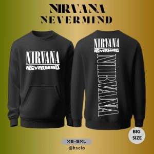 Hoodie Jumper HSCLO Nirvana Nevermind Sweatshirt Pocket Bahan Fleece Ukuran Jumbo Big Size XS S M L XL XXL 3XL 4XL 5XL