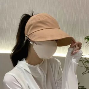 [ READY STOCK ] UV Protection Hat Breathable Polyester Sunscreen Hat Adjustable Ponytail Hat Foldable