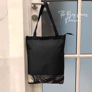 Carravelle Store tote bag kanvas motif / tas wanita totebag risleting untuk tas belanja dan kuliah bisa custom sablon TT 008