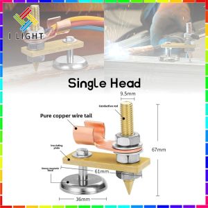 (Fast&COD)Magnetic Welding Ground Clamp Single/Double Head Welding Stability Magnetic Clamp