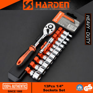 Harden 1/4" 3/8" 1/2" Socket Sets Professional Chrome Vanadium Handle Socket Tool Set Quality Chrome Vanadium