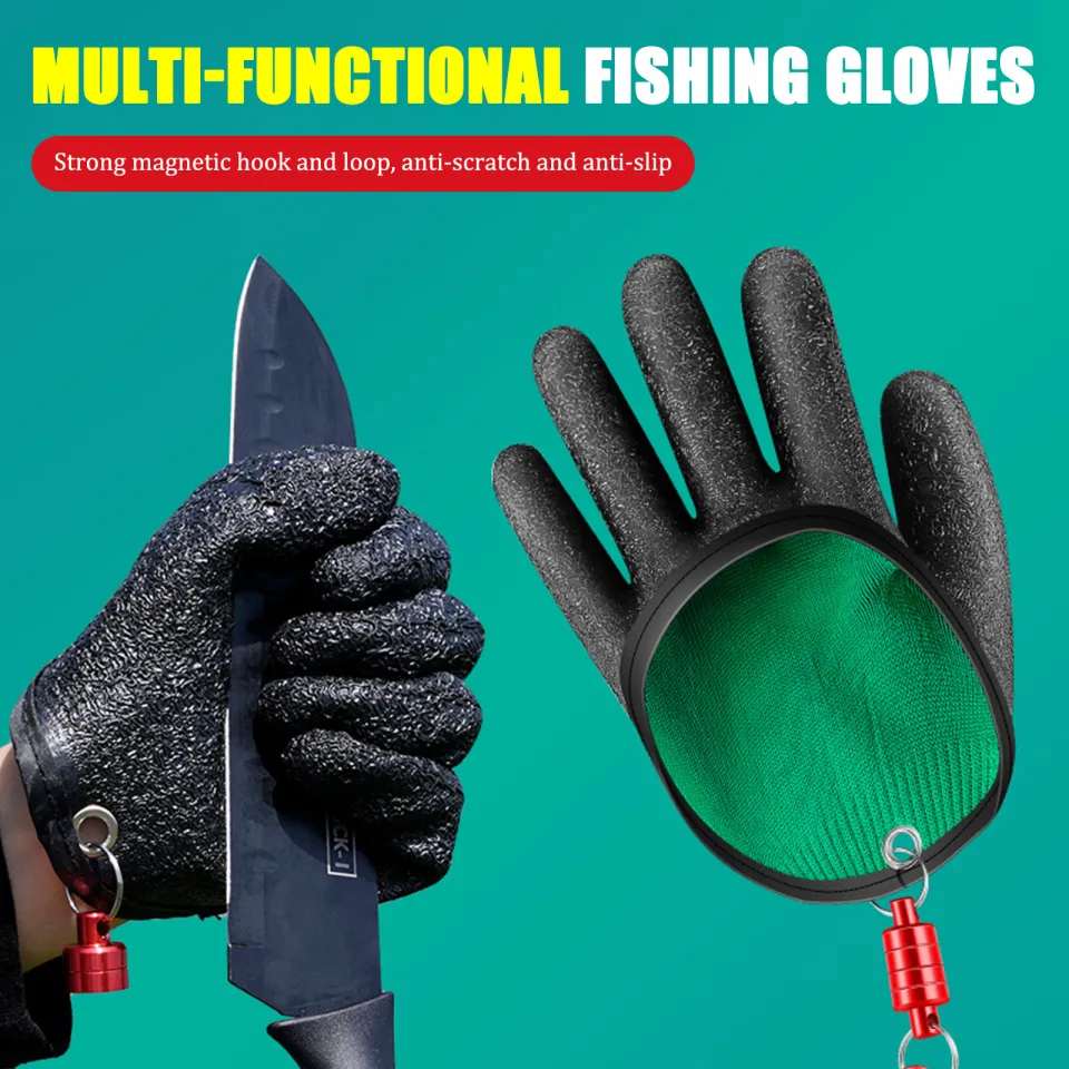 Fishing Gloves – Fish Handling Gloves for Fishing – Textured Grip Palm Fish  Cleaning Gloves – Soft Lining Fishing Glove – Fish Fillet Gloves