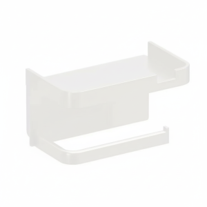 NOBLELUX Wall Mounted Toilet Paper Holder No Drilling Plastic Toilet Organizer Rack Multifunctional With Shelf Tissue Holder Bathroom Use