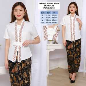 Atasan Kebaya Kutubaru Modern Terbaru Lengan Pendek Warna Putih Tulang Bordir Coklat Abu Elegan Cantik | Pakaian Kutu Baru Acara Pesta Kondangan Tunangan Lamaran Akad Nikah Wisuda Moderen Mewah Kekinian Sharoon