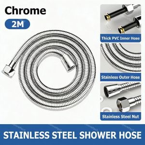 Shower Bidet Hose Stainless Steel Flexible Handheld Bathroom Sprayer Tube G1/2 Universal Anti-Explosion Water Pipe