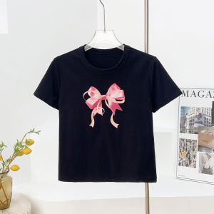 QUEENCARD Korean Cute Butterfly Pattern Casual Women Top Short Sleeve T-shirt