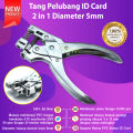 Alat melubangi ID Card Tang Pelubang ID Card 2 In 1 Diameter 5mm Alat Plong Kertas PVC 5mm Oval dan Lingkaran. 