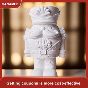【CANAMEK 】 1Pcs Soldier Candle Plaster Cement King Figurine Wax Product Casting Tool For DIY 3D Nutcracker Ornament Silicone Mold