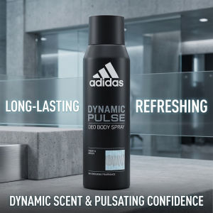 Adidas Dynamic Pulse Body Spray (150ml) | Mens Deodorant Spray | Fresh & Woody Scent | 48H Freshness | 100% Authentic