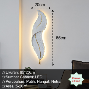 Lampu Dinding Bulu LED Modern Gaya 65cm lampu dinding kamar tidur minimalis 3 warna YUR