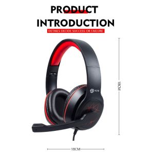 V2S K2pro 3.5mm Jack Wired Gaming Headphone For PC/Cellphone With Stereo Microphone